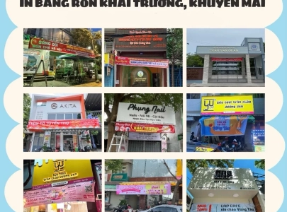 Thiết kế và thi công băng rôn quảng  cáo khai trương tại phường tam thắng