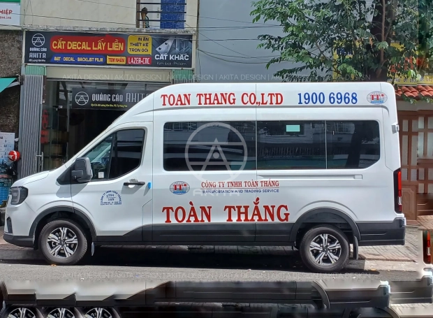 DÁN DECAL XE HỢP ĐỒNG - BIỂN SỐ XE CHO NHÀ XE TOÀN THẮNG