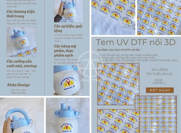 Tem UV In Nổi DTF – Tem Nhãn Cao Cấp Nâng Tầm Thương Hiệu 