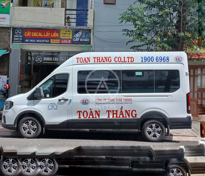 DÁN DECAL XE HỢP ĐỒNG - BIỂN SỐ XE CHO NHÀ XE TOÀN THẮNG